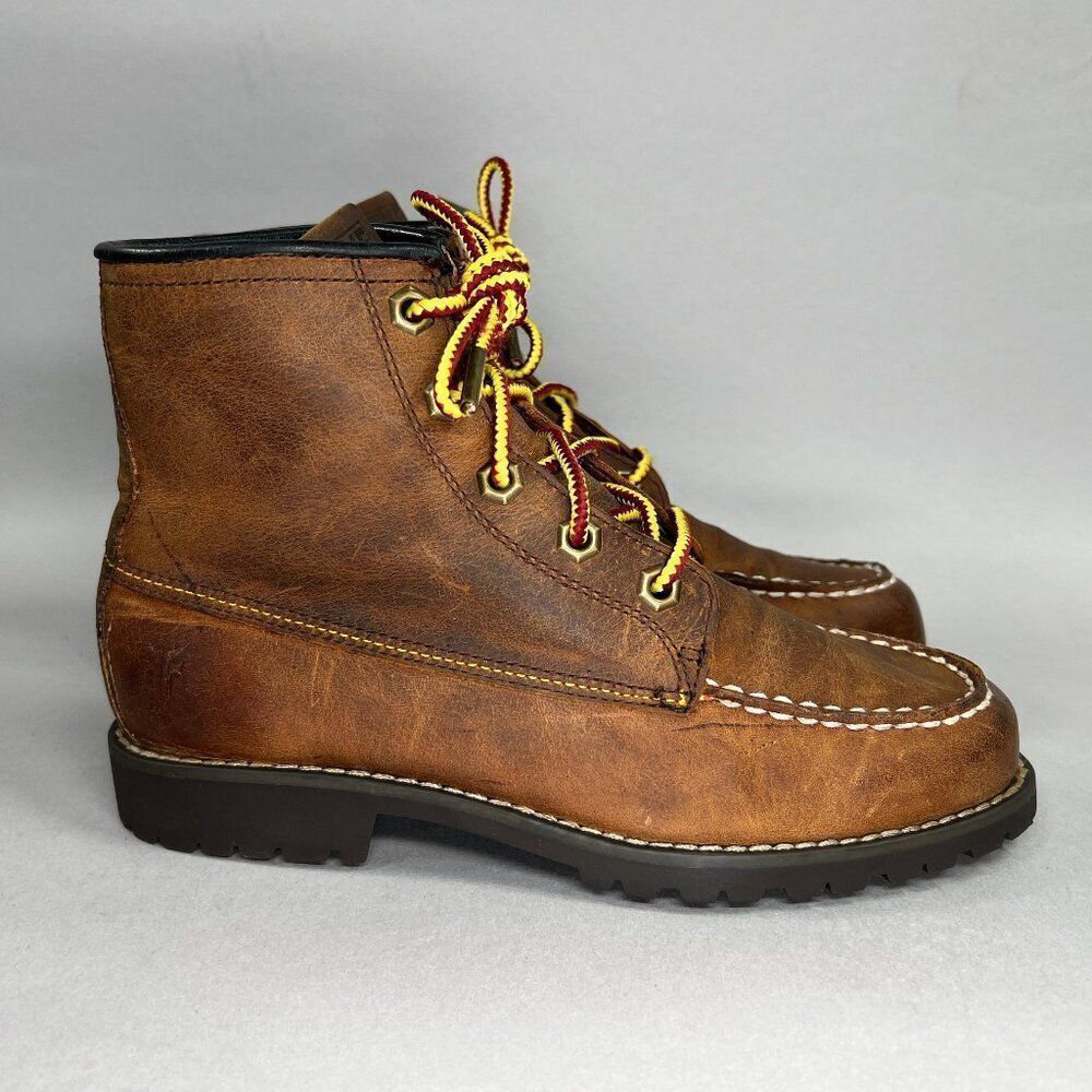 Frye Dakota Boots Boy's Size 3.5 Mid Lace Up Moc Toe Leather Boots